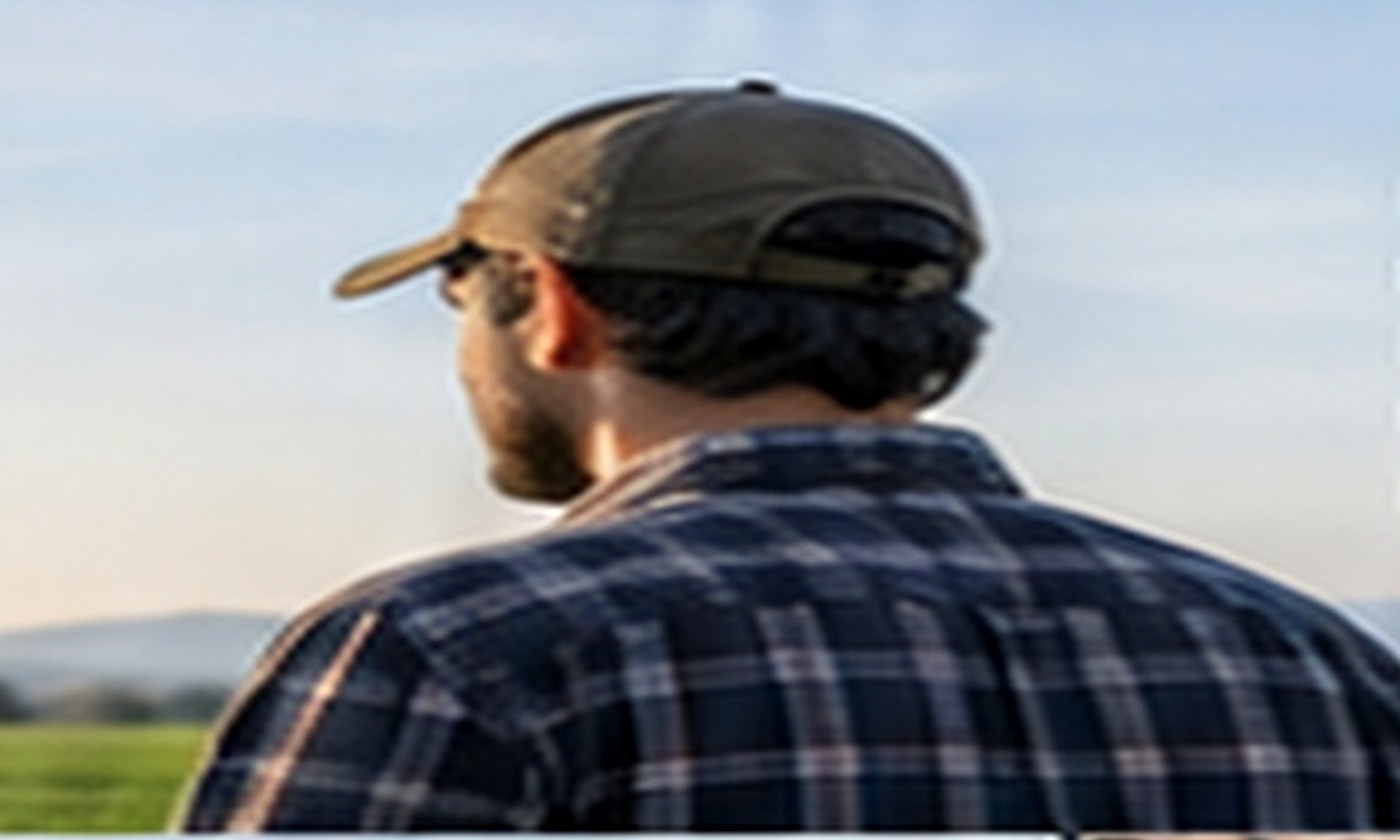 Profesional observando un campo agrícola